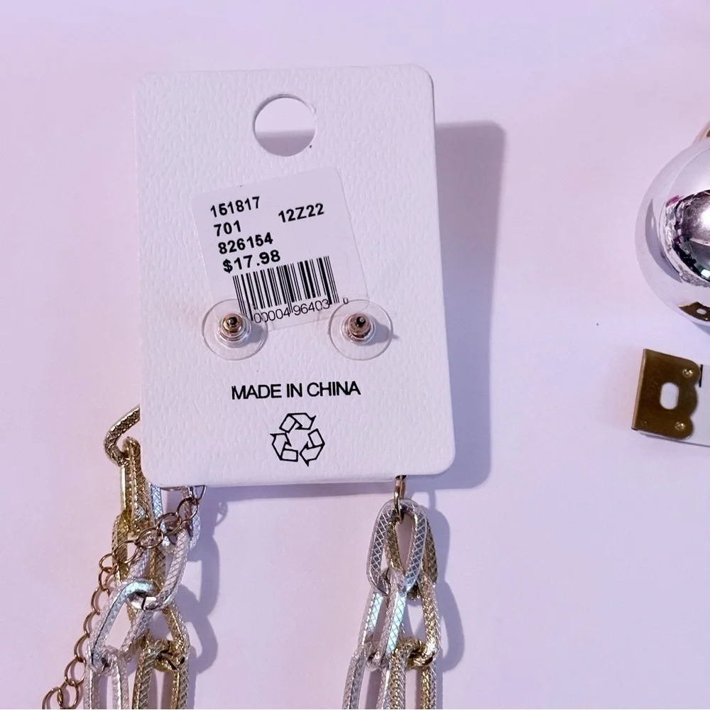 Carol for Evagraham Silver and Gold Necklace Set & Cherry Keychain